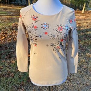 LA BABITE TOP TAN BLACK ORANGE BEADS 155/80A 36 S